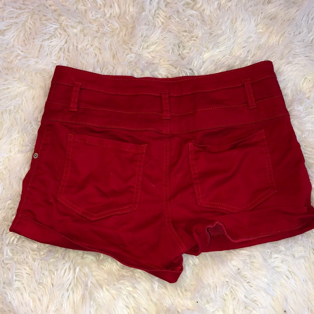 Comfortable High Rise Shorts- Red - Picture 2 of 2